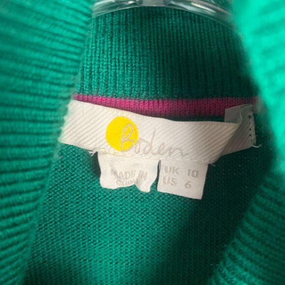 Boden Women’s Size 6 Emerald Green 100% Merino Wool Turtleneck Sweater Classic - Picture 2 of 8